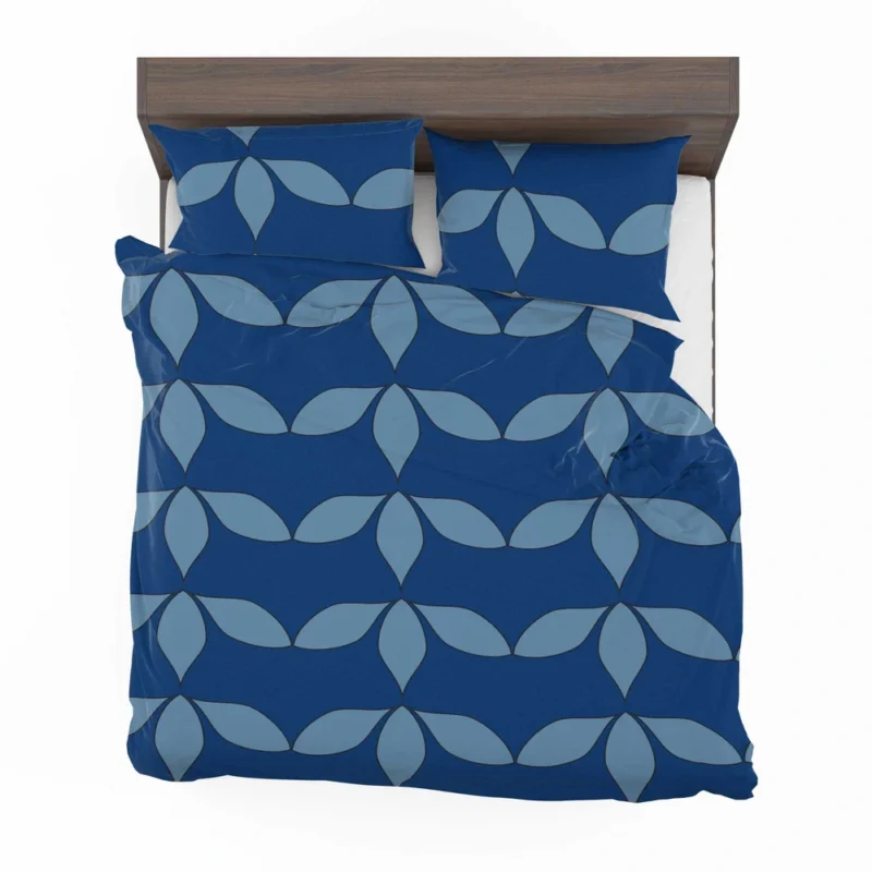 Japanese Blue Linear Pattern Bedding Set 2