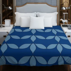 Japanese Blue Linear Pattern Duvet Cover