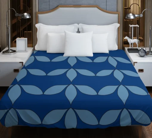 Japanese Blue Linear Pattern Duvet Cover