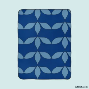 Japanese Blue Linear Pattern Fleece Blanket 1