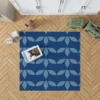 Japanese Blue Linear Pattern Rug