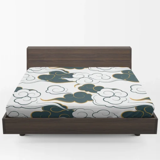 Japanese Cloud Pattern Fitted Sheet 1