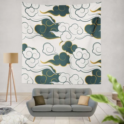 Japanese Cloud Pattern Wall Tapestry