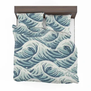 Japanese Curl Storm Wave Pattern Bedding Set 2