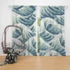 Japanese Curl Storm Wave Pattern Curtain