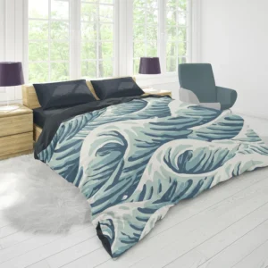 Japanese Curl Storm Wave Pattern Duvet Cover 1