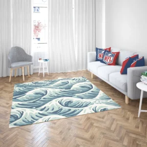 Japanese Curl Storm Wave Pattern Rug 2