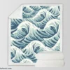 Japanese Curl Storm Wave Pattern Sherpa Fleece Blanket