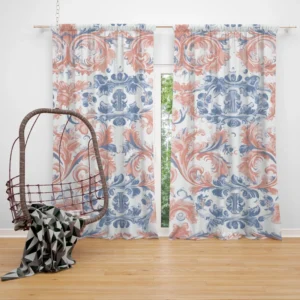 Japanese Damask Pattern Curtain