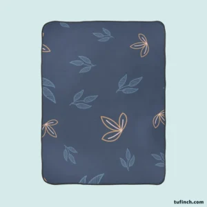 Japanese Floral Minimalist Fleece Blanket 1