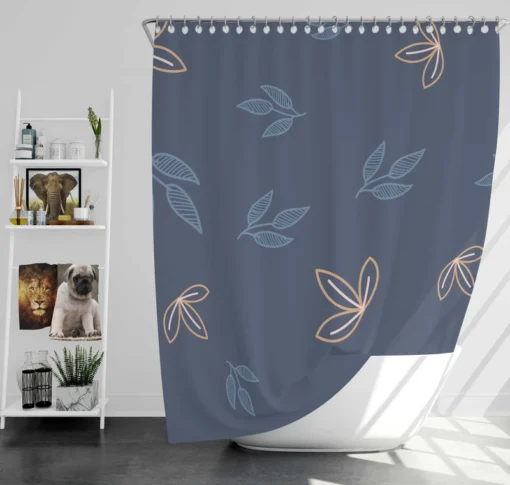 Japanese Floral Minimalist Shower Curtain