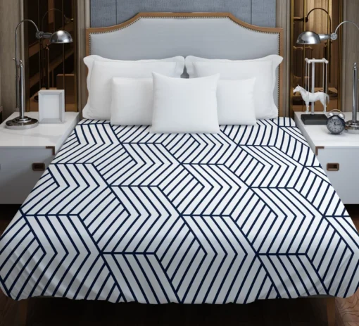 Japanese Inspired Geometric Pattern Duvet Cover