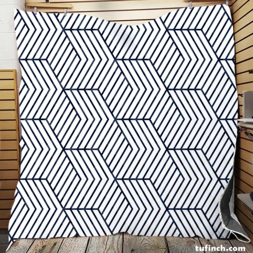 Japanese Inspired Geometric Pattern Quilt Blanket