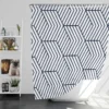 Japanese Inspired Geometric Pattern Shower Curtain