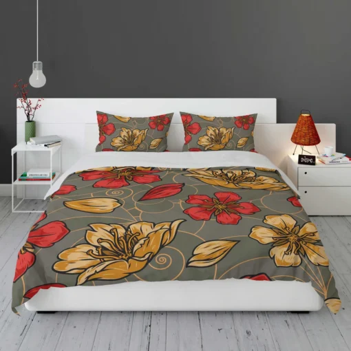 Japanese Sakura Floral Print Bedding Set 1