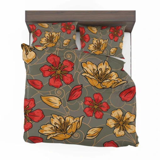 Japanese Sakura Floral Print Bedding Set 2