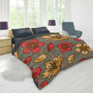 Japanese Sakura Floral Print Duvet Cover 1