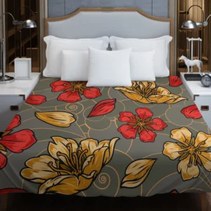 Japanese Sakura Floral Print Duvet Cover