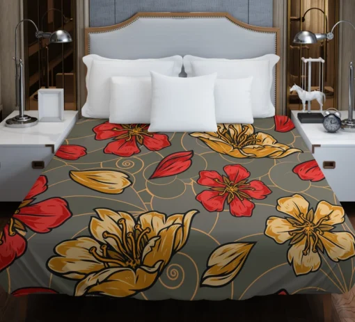 Japanese Sakura Floral Print Duvet Cover