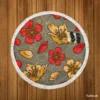 Japanese Sakura Floral Print Round Beach Towel