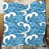 Japanese Sea Waves Art Quilt Blanket