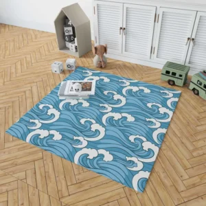 Japanese Sea Waves Art Rug 1