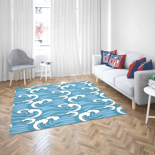 Japanese Sea Waves Art Rug 2