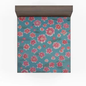 Japanese Tiny Pink Flower Pattern Fitted Sheet