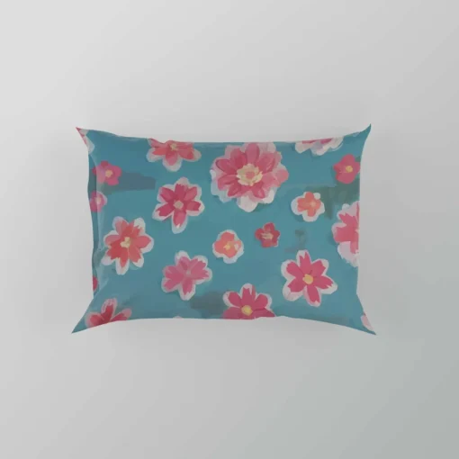 Japanese Tiny Pink Flower Pattern Pillow Case