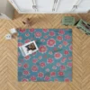 Japanese Tiny Pink Flower Pattern Rug