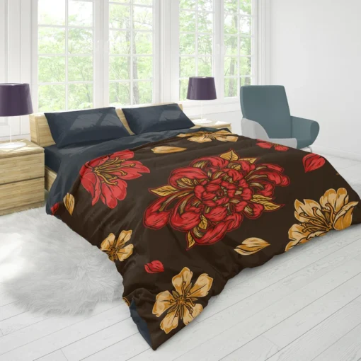 Japanese Vintage Floral Sakura Design Duvet Cover 1