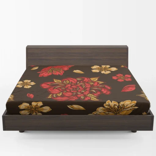 Japanese Vintage Floral Sakura Design Fitted Sheet 1