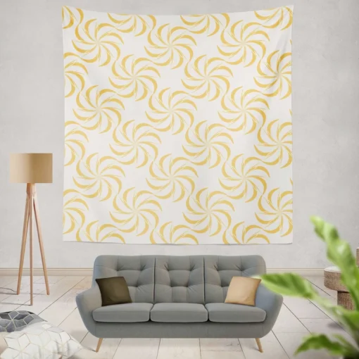 Japanese Yellow Spinning Wall Tapestry