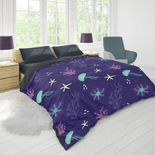 Jellyfish Marine Animals Duvet Cover 1