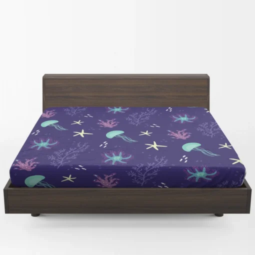 Jellyfish Marine Animals Fitted Sheet 1