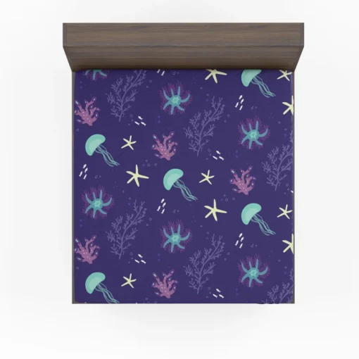 Jellyfish Marine Animals Fitted Sheet