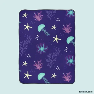 Jellyfish Marine Animals Fleece Blanket 1