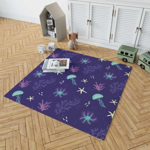 Jellyfish Marine Animals Rug 1