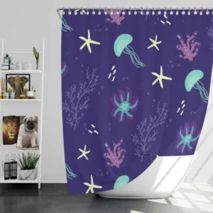 Jellyfish Marine Animals Shower Curtain