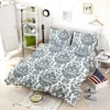 Jet Grey Damask Pattern Bedding Set