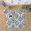 Jet Grey Damask Pattern Rug