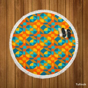 Kaleidoscope Colorful Design Round Beach Towel