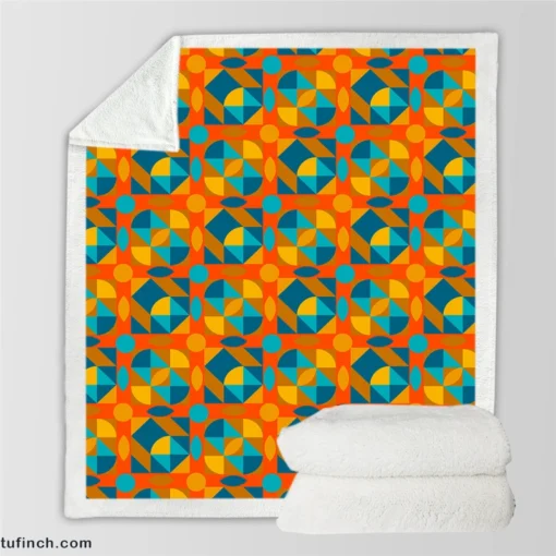 Kaleidoscope Colorful Design Sherpa Fleece Blanket