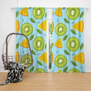 Kiwi And Orange Sliced Curtain