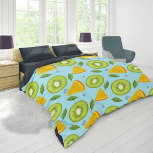 Kiwi And Orange Sliced Duvet Cover 1