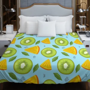 Kiwi And Orange Sliced Duvet Cover