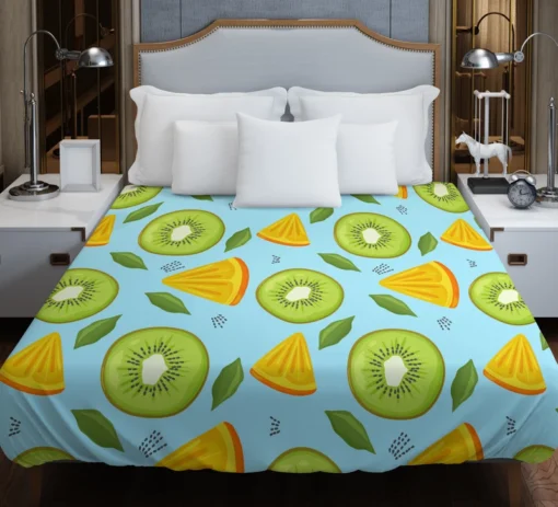 Kiwi And Orange Sliced Duvet Cover