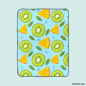 Kiwi And Orange Sliced Fleece Blanket 1