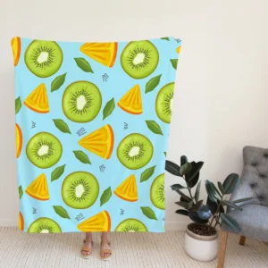 Kiwi And Orange Sliced Fleece Blanket