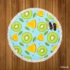 Kiwi And Orange Sliced Round Beach Towel